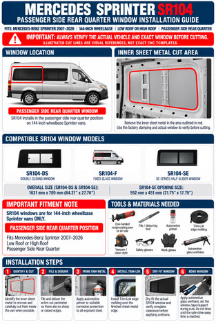 Mercedes Sprinter SR104 Rear Quarter Window Installation Guide