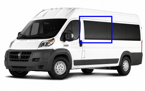 RAM ProMaster driver side window, ProMaster van fixed glass, OEM-style ProMaster window, RAM ProMaster solar privacy glass, ProMaster high-roof window, ProMaster low-roof window, urethane bonded van window, DOT-approved van window, tempered safety glass, ProMaster camper van window, ProMaster van conversion, adventure van windows, ProMaster work van window, factory fit ProMaster window, van life window upgrade, tinted van window, ProMaster van rear window, ProMaster privacy glass, solar heat-reducing window, professional van window  RL301-F