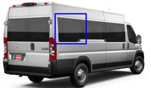 RAM ProMaster Van Window - RAM Pro Master Fixed Glass Van Window - Passenger Side Rear Quarter