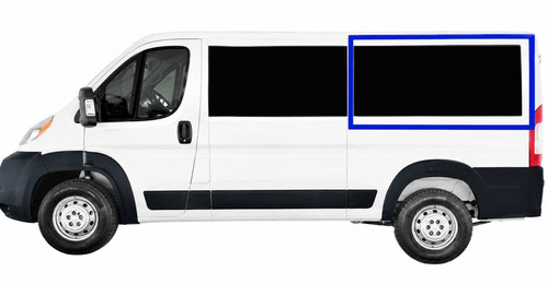 RAM ProMaster van window, ProMaster driver side rear quarter window, RAM ProMaster fixed glass window, ProMaster van conversion window, van life window, urethane bonded van window, ProMaster privacy glass, OEM-style ProMaster window, aftermarket ProMaster window, DOT-approved van window, tinted van window, solar privacy glass, camper van window, work van window, tempered safety glass, high-roof ProMaster window, low-roof ProMaster window, van life upgrade, factory fit van window.   RL305-F