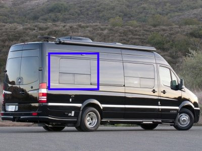 VANNER 5CEAN：V CRL Dual-Vent Window - Sprinter Van - Passenger Side Rear Quarter