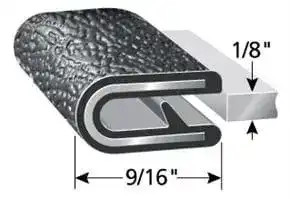Trim-Lok 100B3X1/8, bulk edge molding, sold by the foot edge trim, van window edge molding, camper van trim, Sprinter edge molding, Transit edge trim, ProMaster edge molding, flexible PVC edge trim, steel reinforced edge molding, sheet metal edge protector, black pebble trim, RV edge molding, trailer edge trim, universal edge molding.