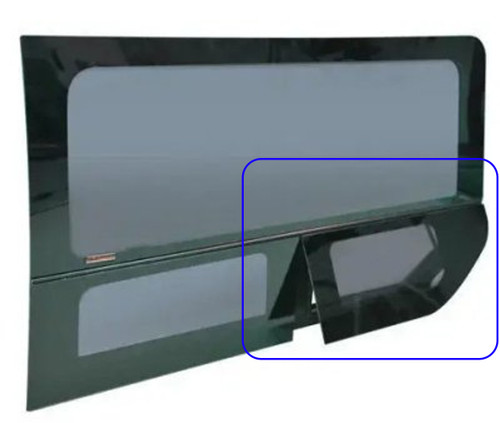 Replacement Vent Glass 
Top Hinge and Tracks Pre-Assembled
Rear Vent Glass
Due to manufacturers' tolerance. We can not guarantee an exact fit of this replacement part.
Non-Returnable Product




Replace the Vent Glass of the FW297L Ford Transit Van Windows Rear Vent.