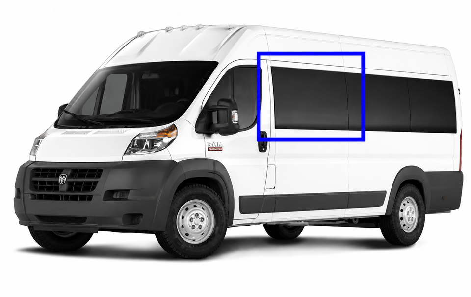 VWD RL301-F solid fixed glass OE style window for RAM ProMaster driver side forward position