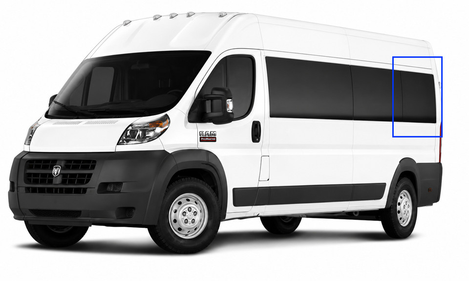 VWD RL304-F solid fixed glass OE style window for RAM ProMaster driver side rear quarter 159 wheelbase
