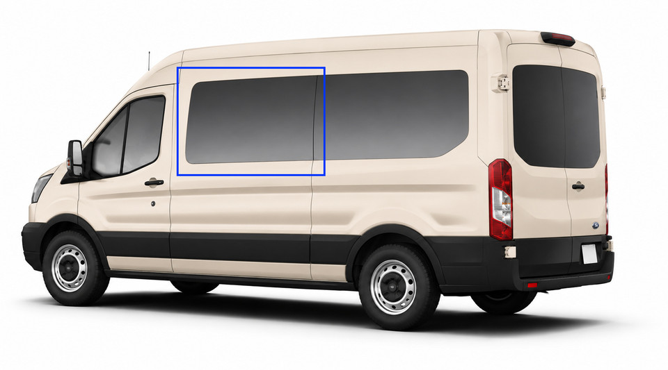 VWD TL201-F solid fixed glass OE style window for Ford Transit driver side forward position