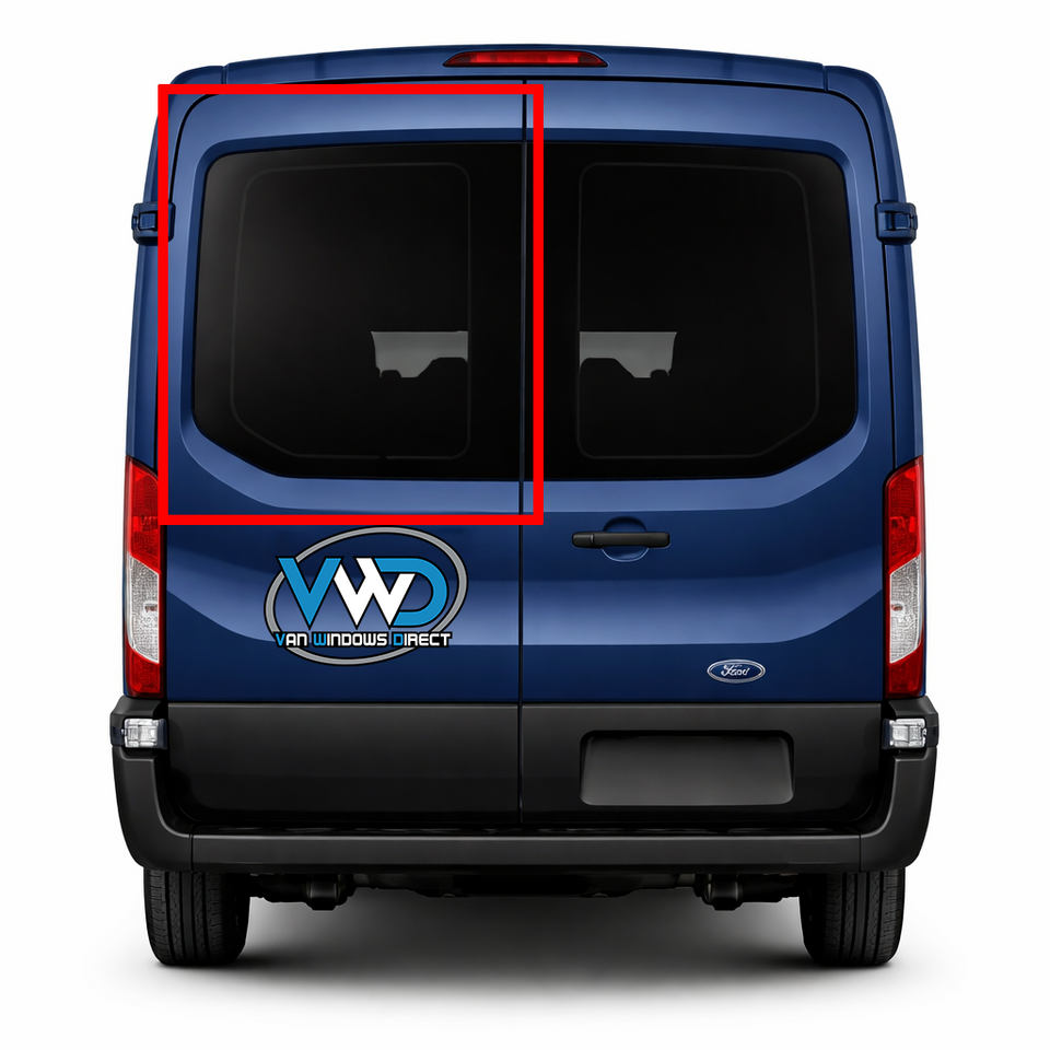 FORD TRANSIT VAN REAR CARGO DOOR WINDOW, OEM REAR CARGO DOOR DRIVER SIDE TRANSIT VAN FORD
