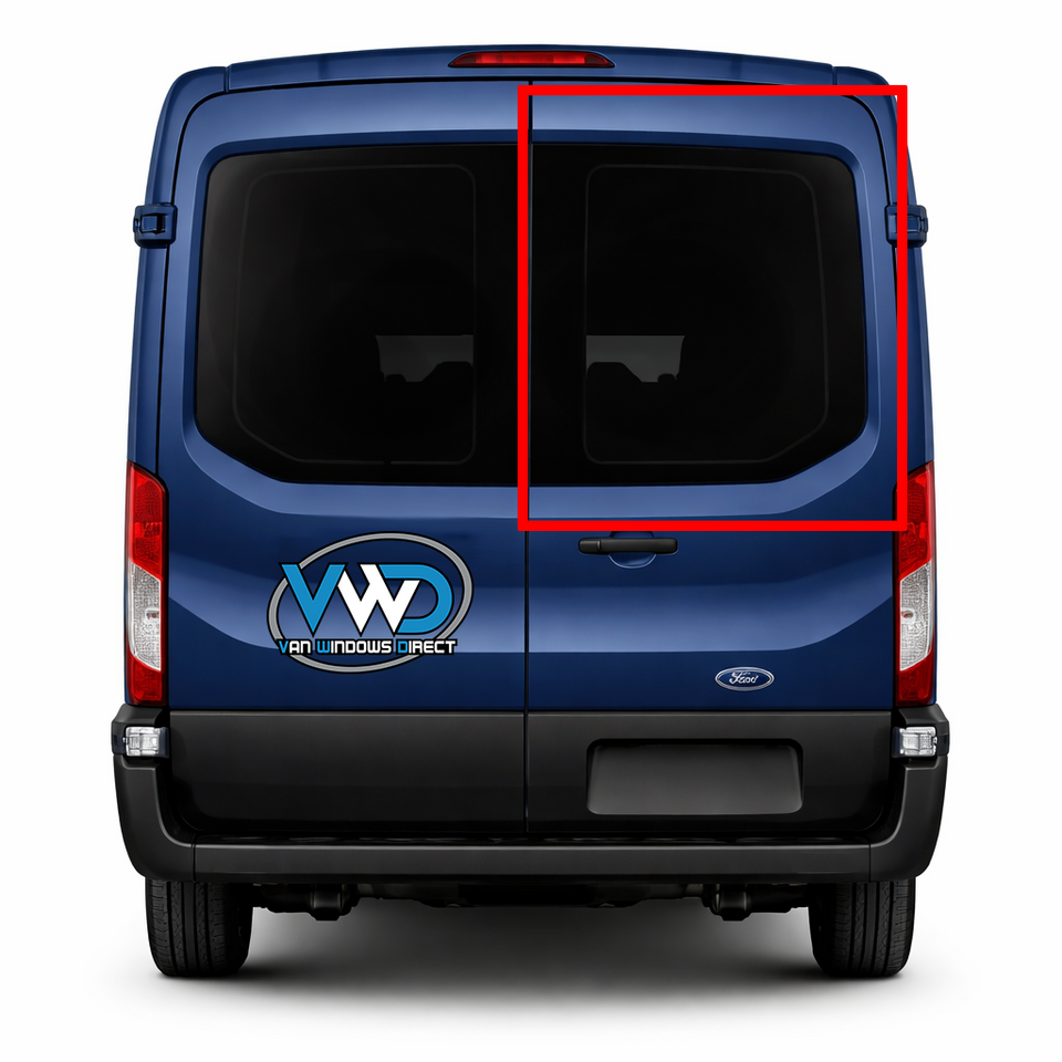 VWD TR215-F fixed glass OE style window for Ford Transit passenger side rear cargo door
