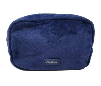Cath Kidston Navy Blue Velvet Make up Bag - ( S )