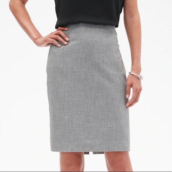 Washable Grey Pencil Skirt - (Sz  4)