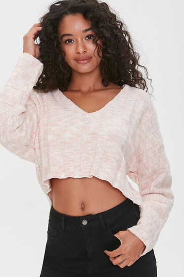 Marled High-Low Sweater - (Sz Med)
