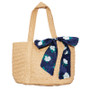 Straw Bag with Floral Scarf