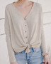 Cozy Waffle Button-Up Top (Sz Med)