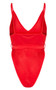 RED TIE WAIST BELTED SWIMSUIT - (Sz US 8 /UK 12)