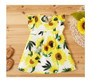 Sunflower Print Flutter Sleeve Baby Dress - (Sz 6-9 Months)