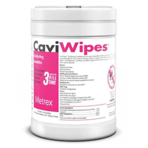 WIPES CAVIWIPES1 SURFACE DISINFECTANT MANUAL PULL CANISTER 9X12 SHEET BLEACH FREE 160 CN