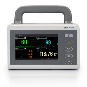 EDANUSA TRANSPORT PATIENT MONITOR. 3 5-LEAD ECG RESPNIBP2-TEMPPR EDAN SPO2. CAPABLE OF MODDING INTO THE ELITE MODULAR PATIENT MONITOR (WITH STANDARD ACCESSORIES EXCEPT TEMP PROBE)