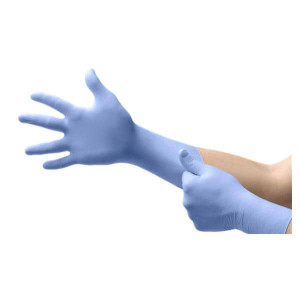 GLOVES EXAM MEDIUM FREEFORM EC PF NITRILE LF BLUE 100 BX 10BX CS