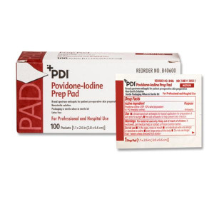 PAD PVP 10% - IODINE PREP PAD 100 BX