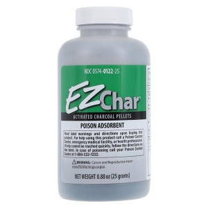 EZ-CHAR ACTIVATED CHARCOAL 25GM PELLETS .88 OZ BOTTLE