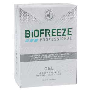 BIOFREEZE PAIN RELIEVING GEL - 3ML INDIVIDUAL PACKETS 100 BX