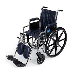 WHEELCHAIR, EXCEL 2000 SERIES, REMOVABLE ARMS, ELEVATING LEG RESTS, NAVY, 16 IN