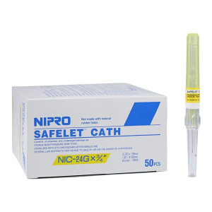 IV CATHETER, SAFELET 24 G X 3/4 IN, YELLOW, SAFETY, 200/CS