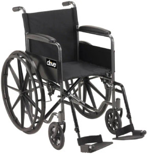 WHEELCHAIR, SILVER SPORT 2 18-IN, FIXED ARM & SWING AWAY FOOTREST