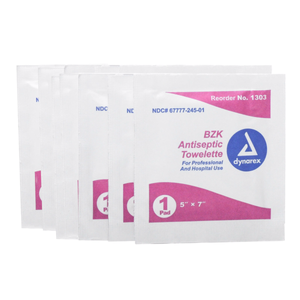 TOWELETTE, ANTISEPTIC BENZALKONIUM CHLORIDE .13%, 5X7, 10/PK