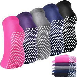 SOCKS, NON SLIP, GRIP, MULTI-COLOR, 5PR/PK
