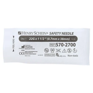 NEEDLE, 22GX1-1/2", BLACK SAFETY SHIELD, 100/BX