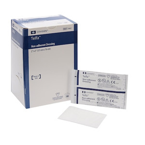 GAUZE PAD, TELFA OUCHLESS, STERILE NON-ADHERENT LATEX, 2 X 3", 100/BX