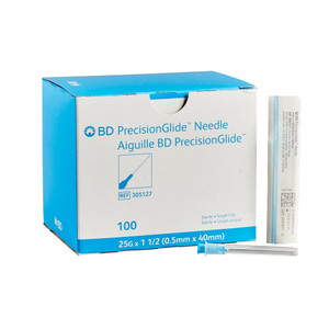 NEEDLE, 25G X 1.5", PRECISION GLIDE, STERILE, REGULAR BEVEL, 100/BX