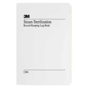 3M Steam Sterilization log book, white with black print, for healthcare compliance and sterilization records.