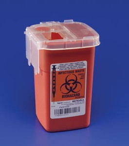 CONTAINER SHARPS COLLECTOR RED 1 QT 6.75IN H X 4IN D X 4.5IN W 100 CS