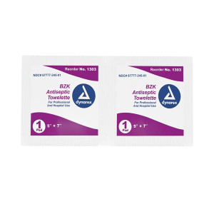 TOWELETTE ANTISEPTIC BENZALKONIUM CHLORIDE .13% 5X7 100 BX