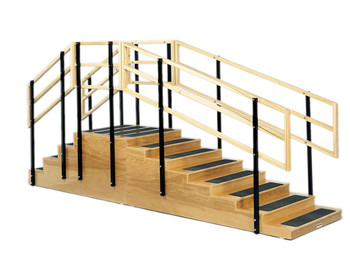 STAIRS CONVERTIBLE TRAINING 30 X30 PLATFORM TWO SECTIONS LOCK SECURELY TOGETHER ANTI-SLIP SAFETY TREAD 4 & 8 STEPS 500LB CAP