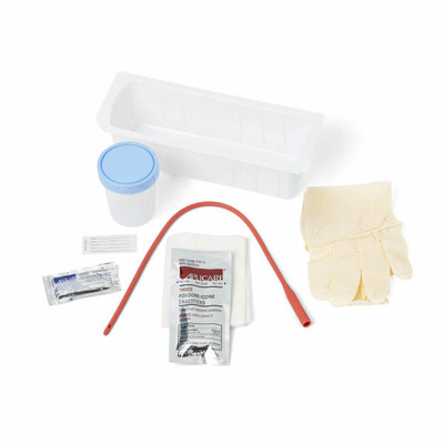 CATH TRAY URETHRAL RED RUBBER CATH TRAY WITH 15FR CATHETER