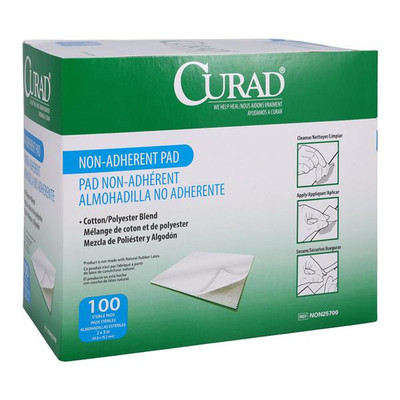 GAUZE PAD NON-ADHERENT 2X3 COTTON POLYESTER STERILE 100 BX