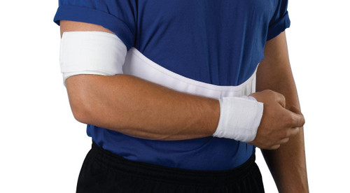 SHOULDER IMMOBILIZER XL 39X43 ELASTIC HOOK AND LOOP CLOSURE ON THE CUFFS ADJUST FOR PROPER FIT DESIGNED FOR RIGHT OR LEFT ARM