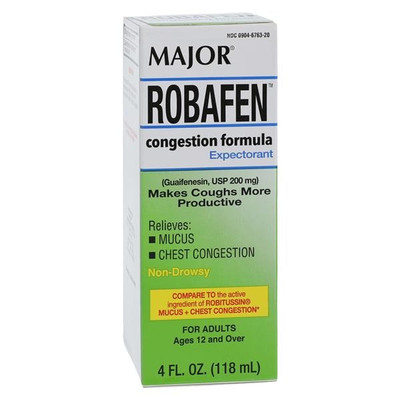 COUGH SYRUP GUAIFENESIN 200MG 10ML CHERRY ROBAFEN 4OZ BOTTLE