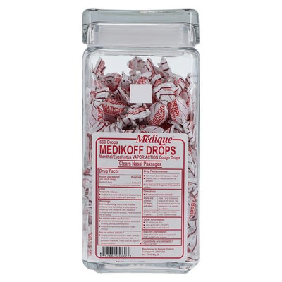 COUGH DROPS MEDIKOFF 7.6 MG CHERRY 600 JAR