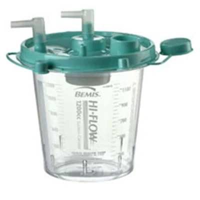 PICTURE OF BEMIS BRAND SUCTION CANISTER WITH A TEAL COLORED LID