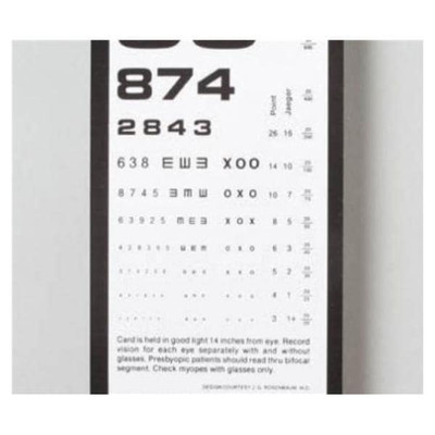 EYE TEST CHART POCKET SIZE