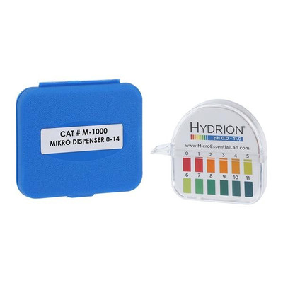 HYDRION MIKRO PH TEST STRIP 0-14 RANGE WITH COLOR CHART EACH 10 EA AND CA