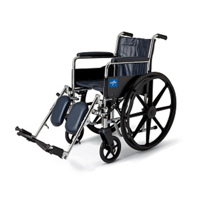 WHEELCHAIR, EXCEL 2000 SERIES, PERMANENT ARMS, ELEVATING LEGRESTS, NAVY, 16 IN