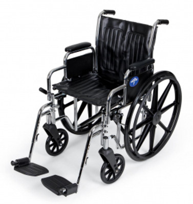 WHEELCHAIR, EXCEL 2000 SERIES, REMOVABLE ARMS, SWING-AWAY FOOTRESTS, 18 IN