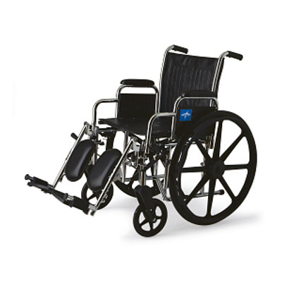 WHEELCHAIR, EXCEL 2000 SERIES, REMOVABLE ARMS, ELEVATING LEG RESTS, BLACK, 18 IN