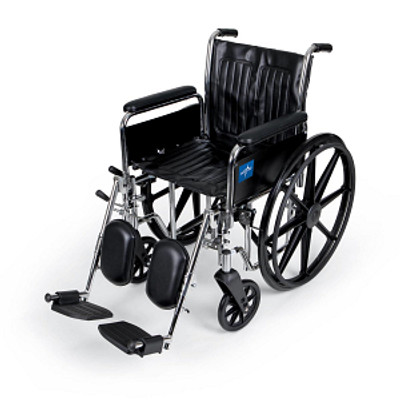 WHEELCHAIR, EXCEL 2000 SERIES, FULL-LENGTH ARMS, ELEVATING LEG RESTS, 18 IN