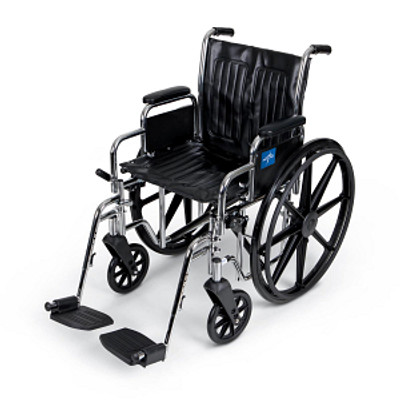 WHEELCHAIR, EXCEL 2000 SERIES, REMOVABLE ARMS, SWING-AWAY FOOTRESTS, 300 LB CAP, 20 IN